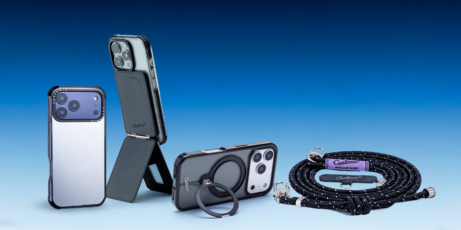 Produtos oficiais Customic: capas premium, wallets e alças para celular